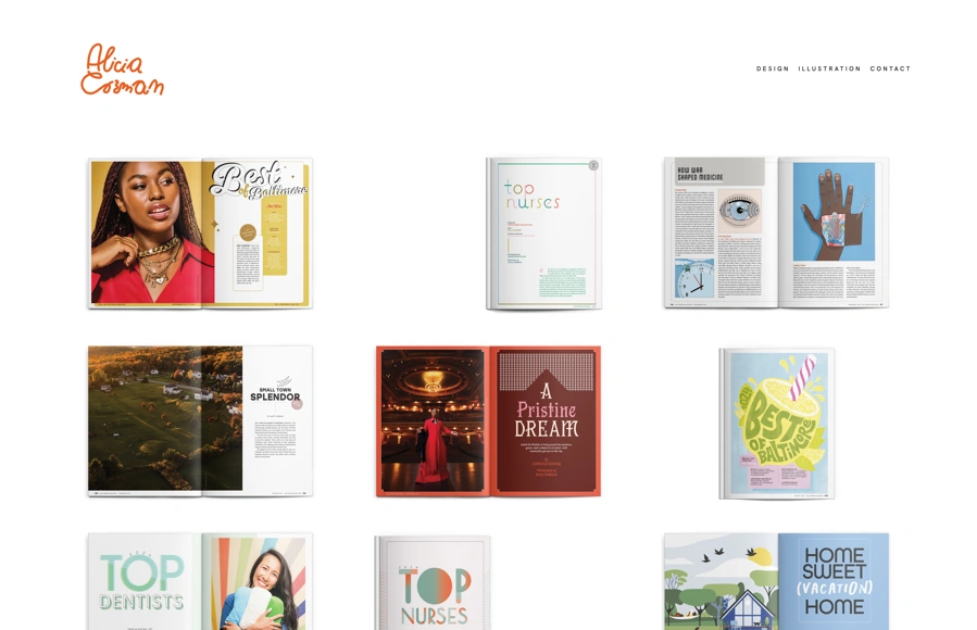 Screenshot from www.aliciacorman.com