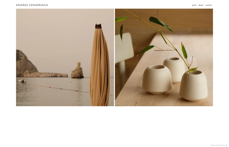Screenshot from www.andreaeznarriaga.com