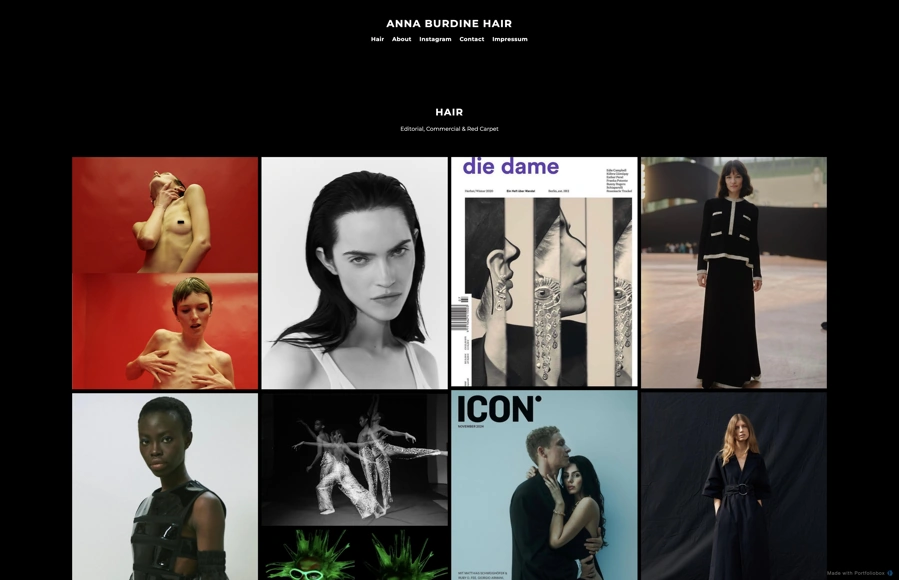 Screenshot from www.annaburdine.com