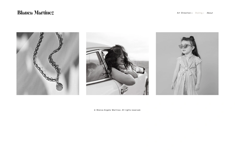 Screenshot from www.blancaamartinez.com