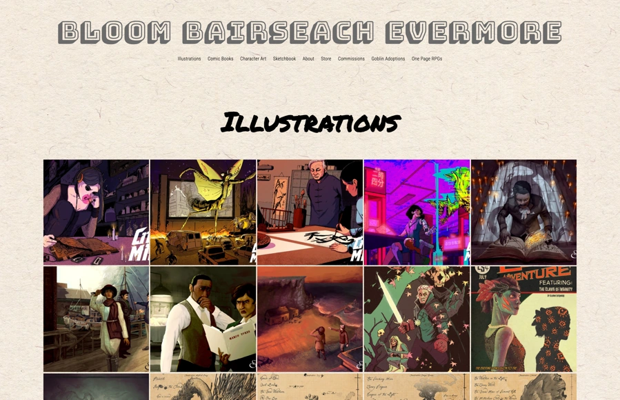Screenshot from www.bloomsillustration.art
