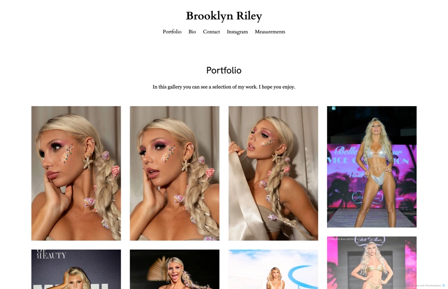 Screenshot from www.brooklynriley.net