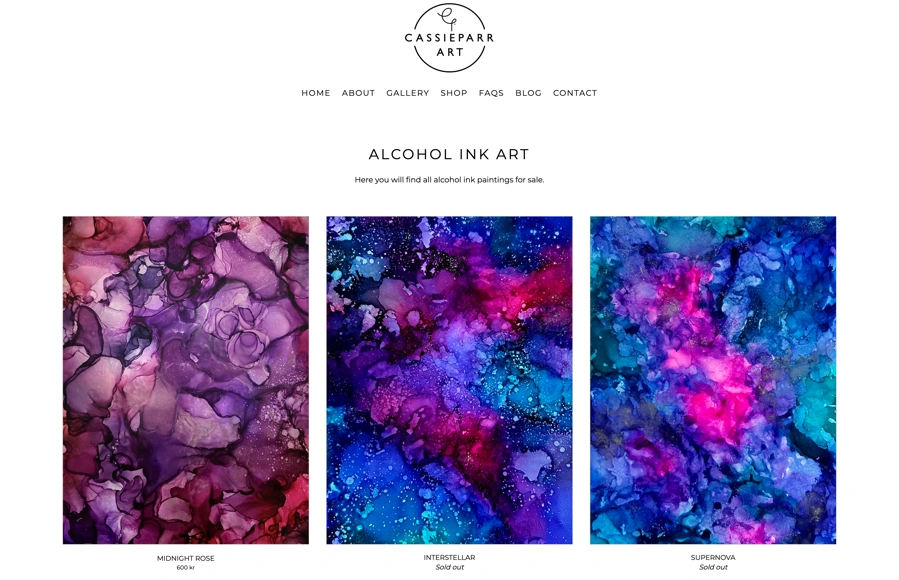 Screenshot from www.cassieparr.com