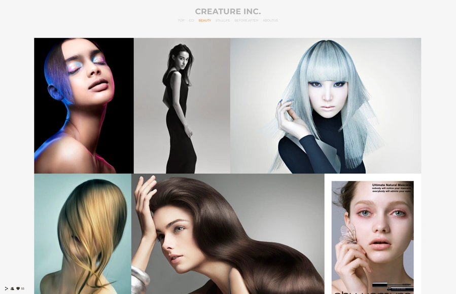 Screenshot from www.creatureintl.com
