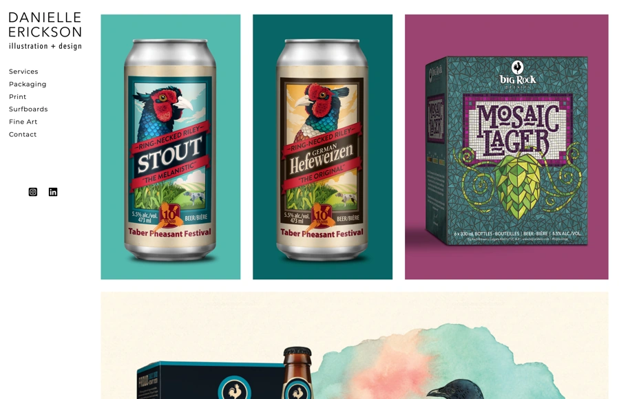 Screenshot from www.danielle-erickson.ca