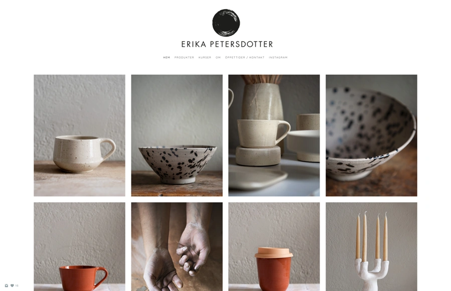 Screenshot from www.erika-petersdotter.se