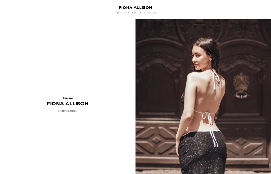 Screenshot from www.fionaallisonmodel.com