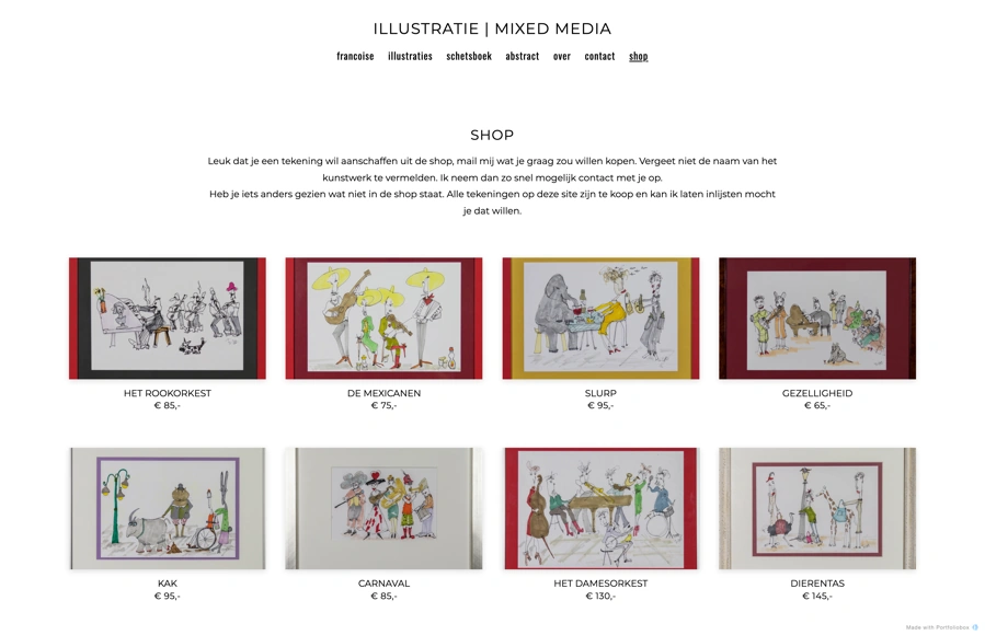 Screenshot from www.francoisevanopbergen.nl