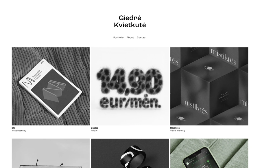 Screenshot from www.giedreportfolio.com