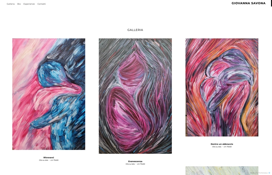 Screenshot from www.giovannasavona.com