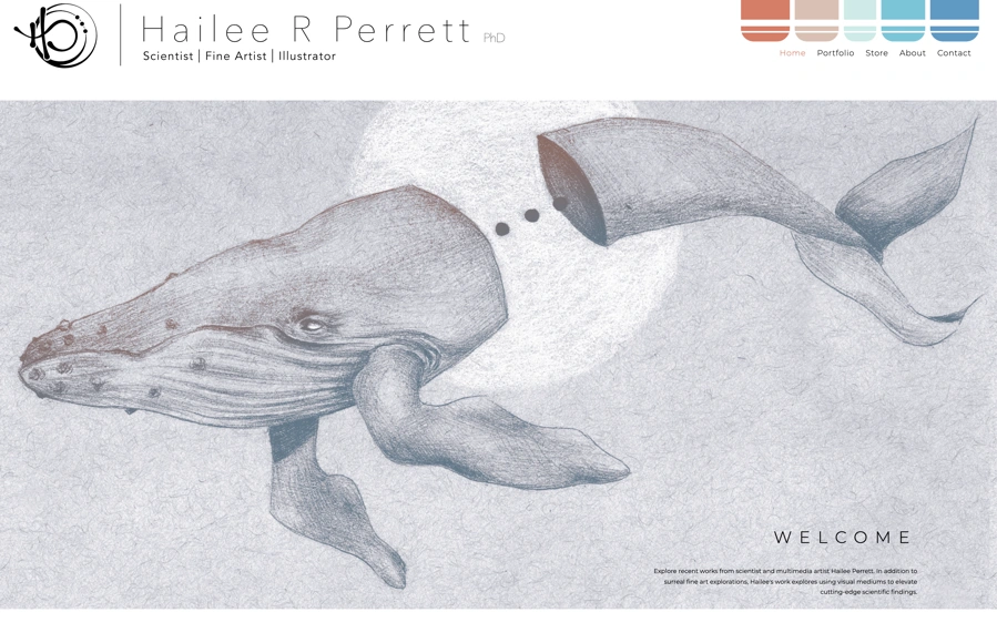 Screenshot from www.haileeperrett.com