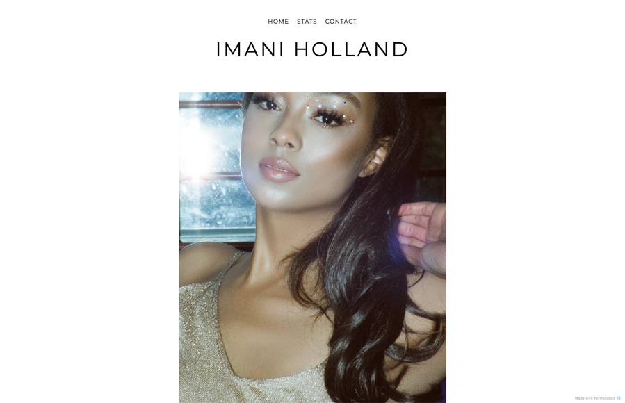 Screenshot from www.imaniaholland.com