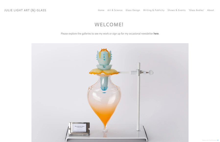 Screenshot from www.julielight.co.uk