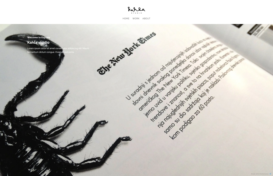 Screenshot from www.kahlastudio.com