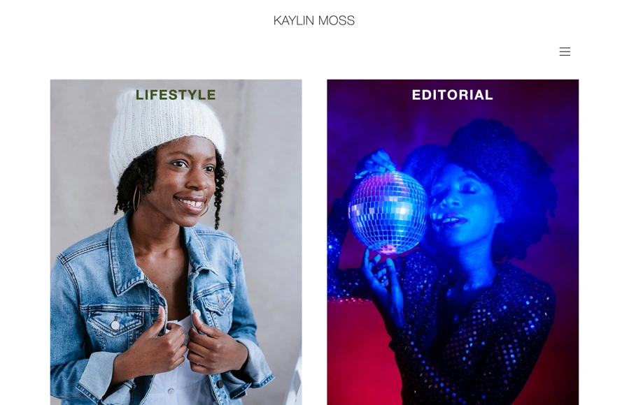 Screenshot from www.kaylinmoss.com
