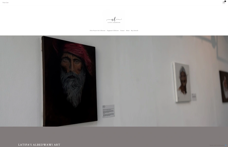 Screenshot from www.latifaalbedwawiart.com
