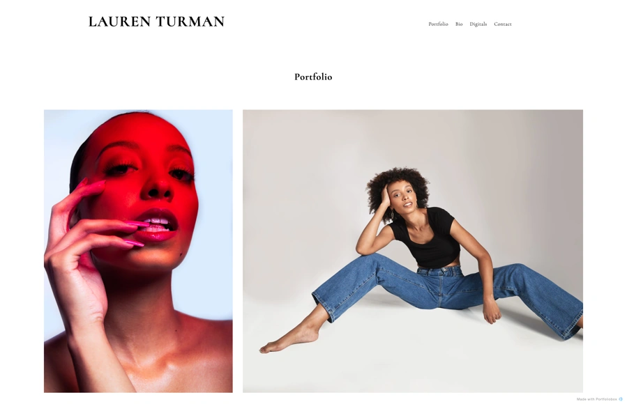 Screenshot from laurenturman.portfoliobox.net