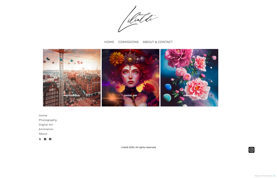 Screenshot from www.lilijaenrusso.art