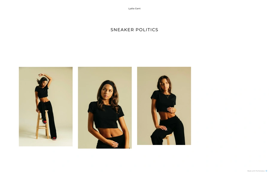 Screenshot from lydiagant.portfoliobox.net
