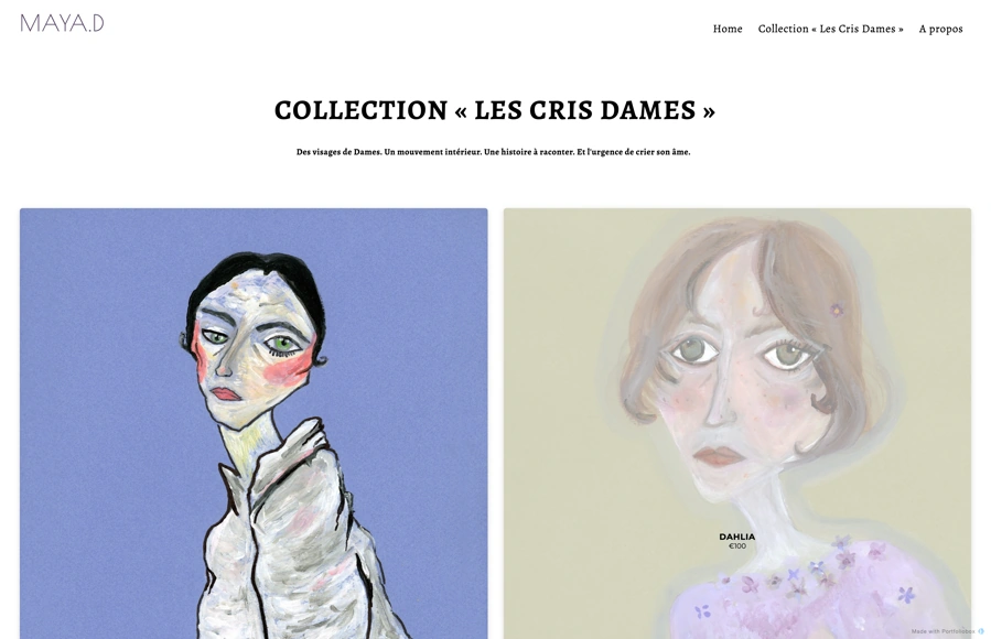 Screenshot from www.mayad.art