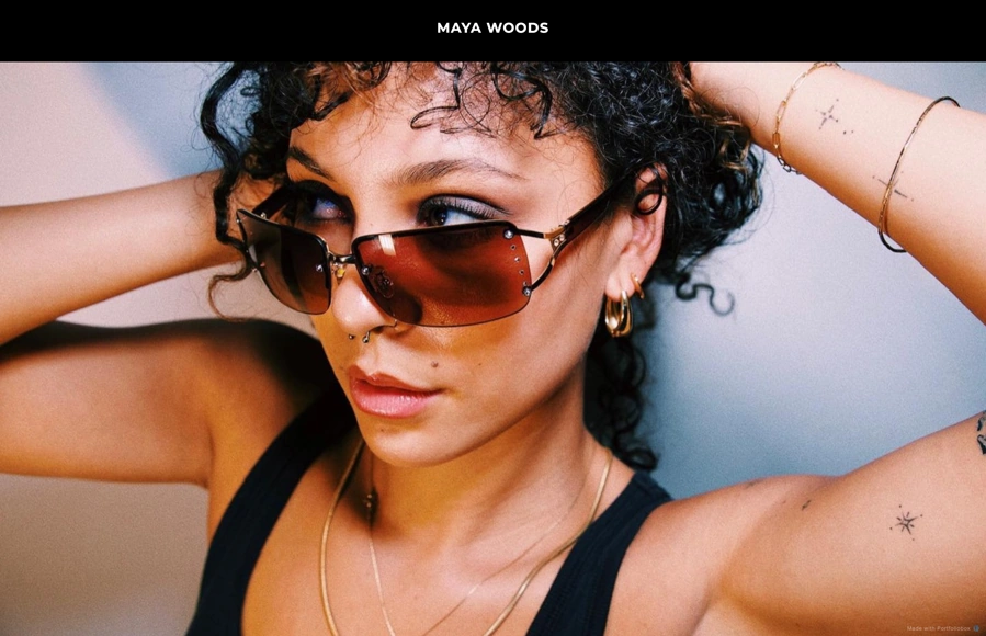 Screenshot from www.mayawoodsportfolio.com