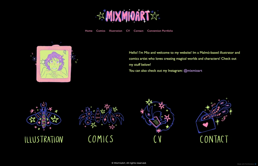Screenshot from www.mixmioart.com
