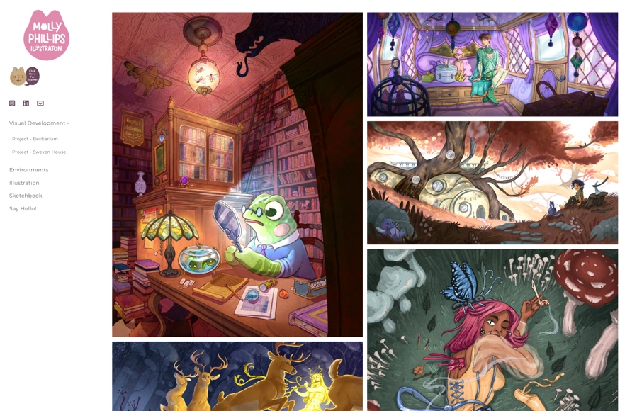 Screenshot from www.mollyphillipsillustration.art