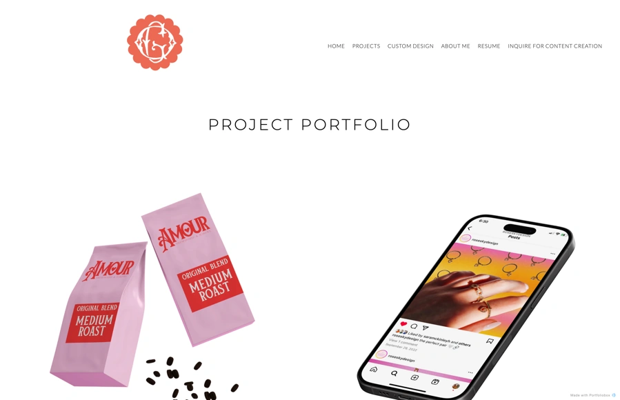 Screenshot from www.oliviagriepdesign.com