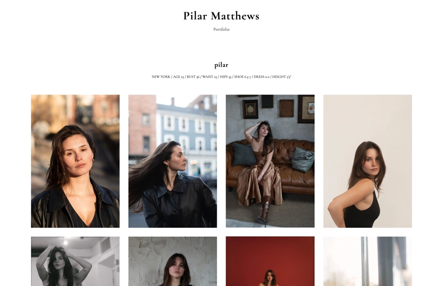 Screenshot from www.pilarmatthews.com