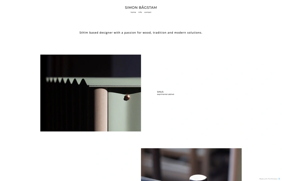 Screenshot from www.simonbagstam.com