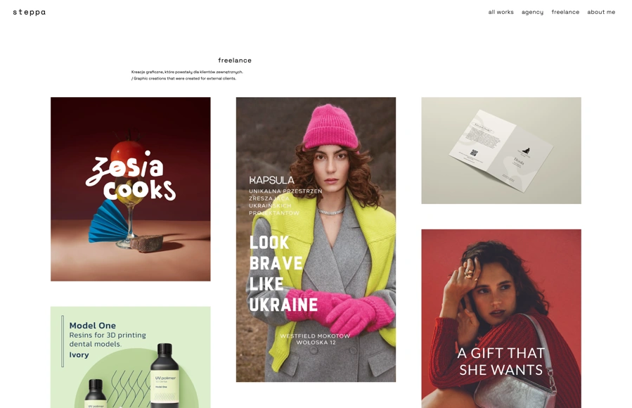 Screenshot from www.urszula-steppa.com