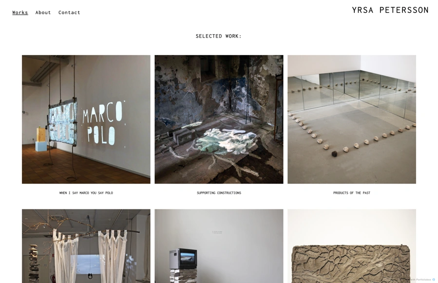 Screenshot from www.yrsapetersson.com