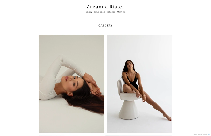 Screenshot from zuzannarister.portfoliobox.net