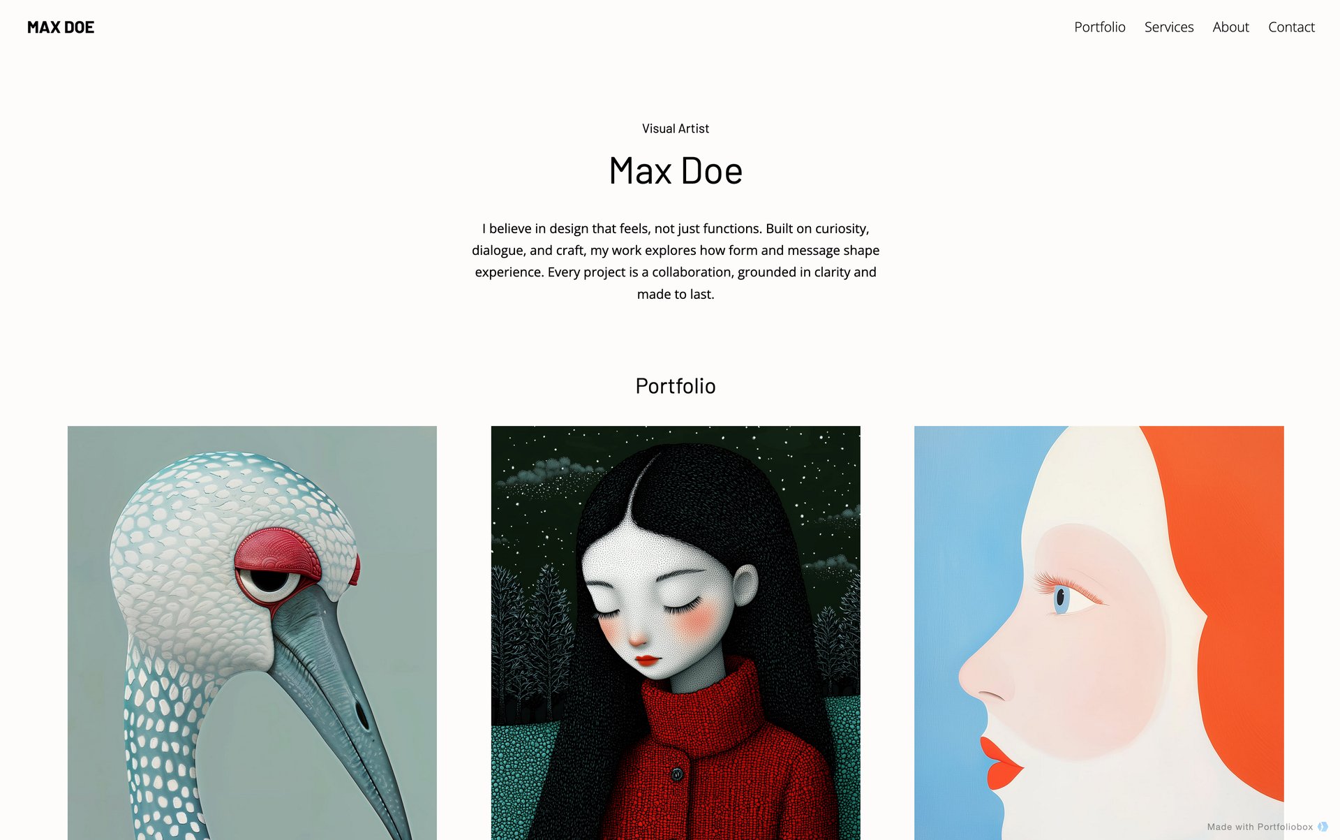 Шаблон портфоліо художника