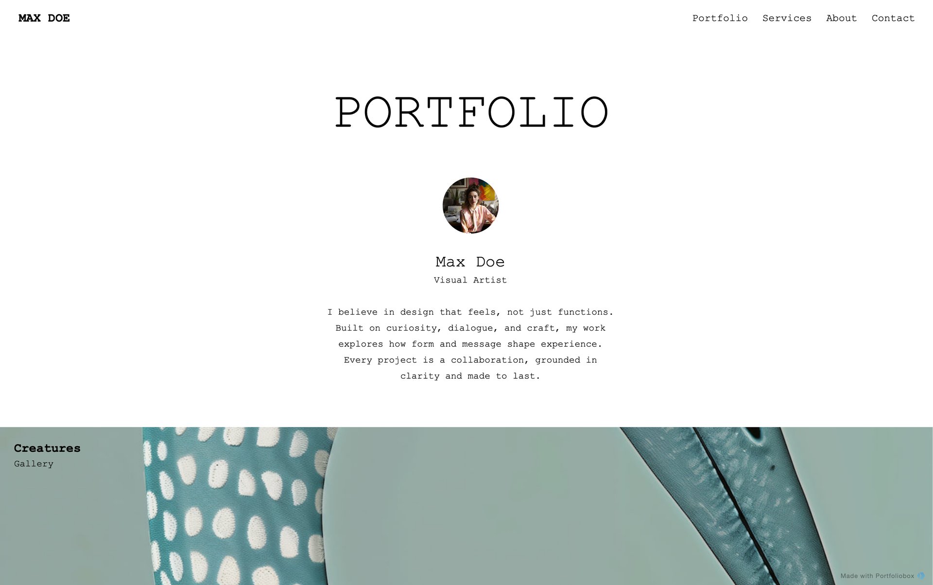 Шаблон портфоліо художника