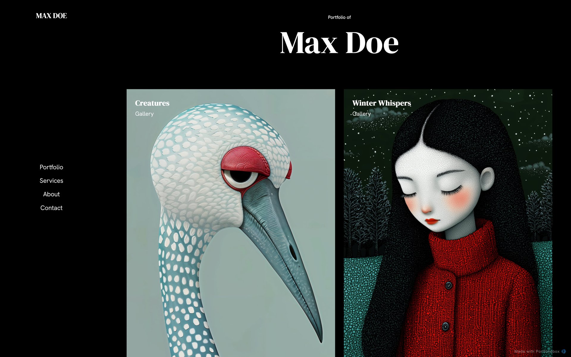 Шаблон портфоліо художника