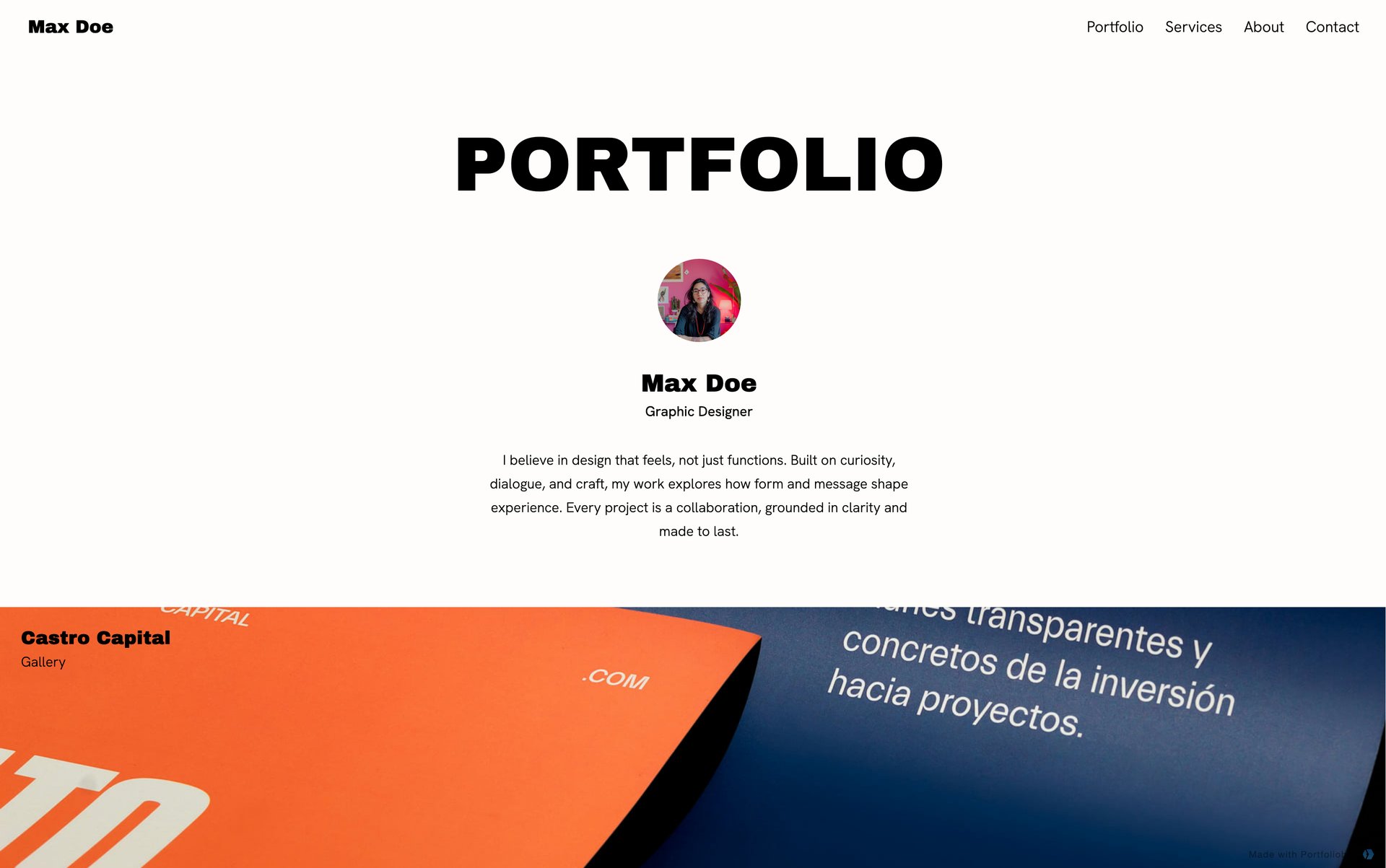 Шаблон портфоліо дизайнера