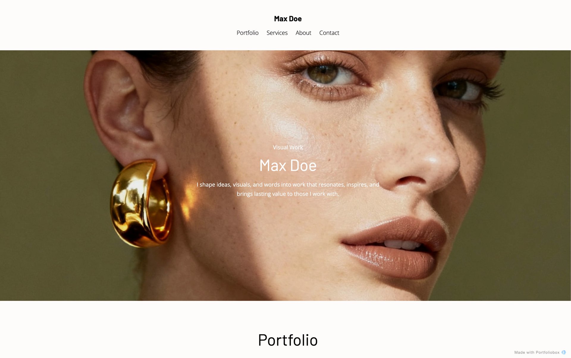 Шаблон портфоліо моделі