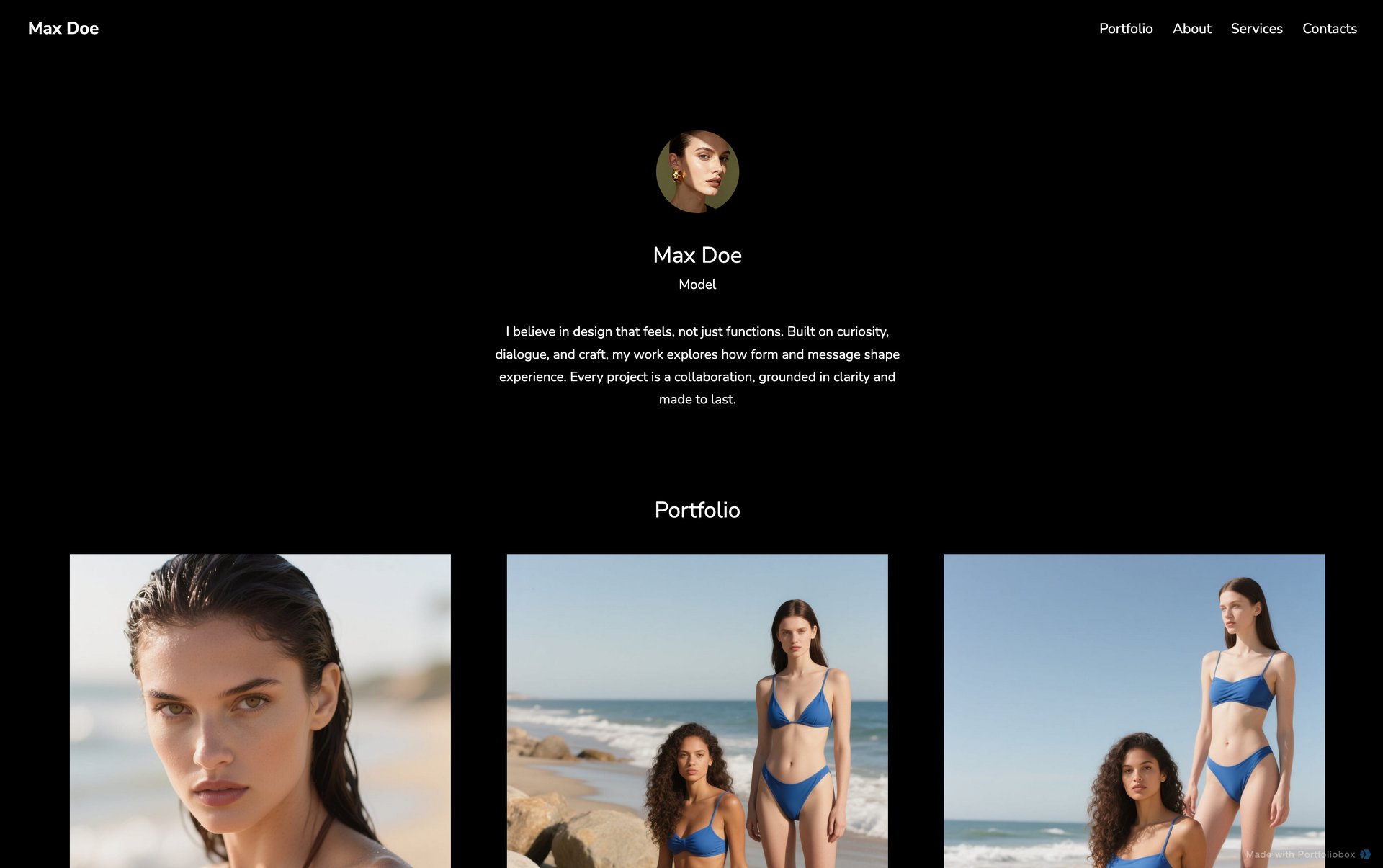 Model portfolio template