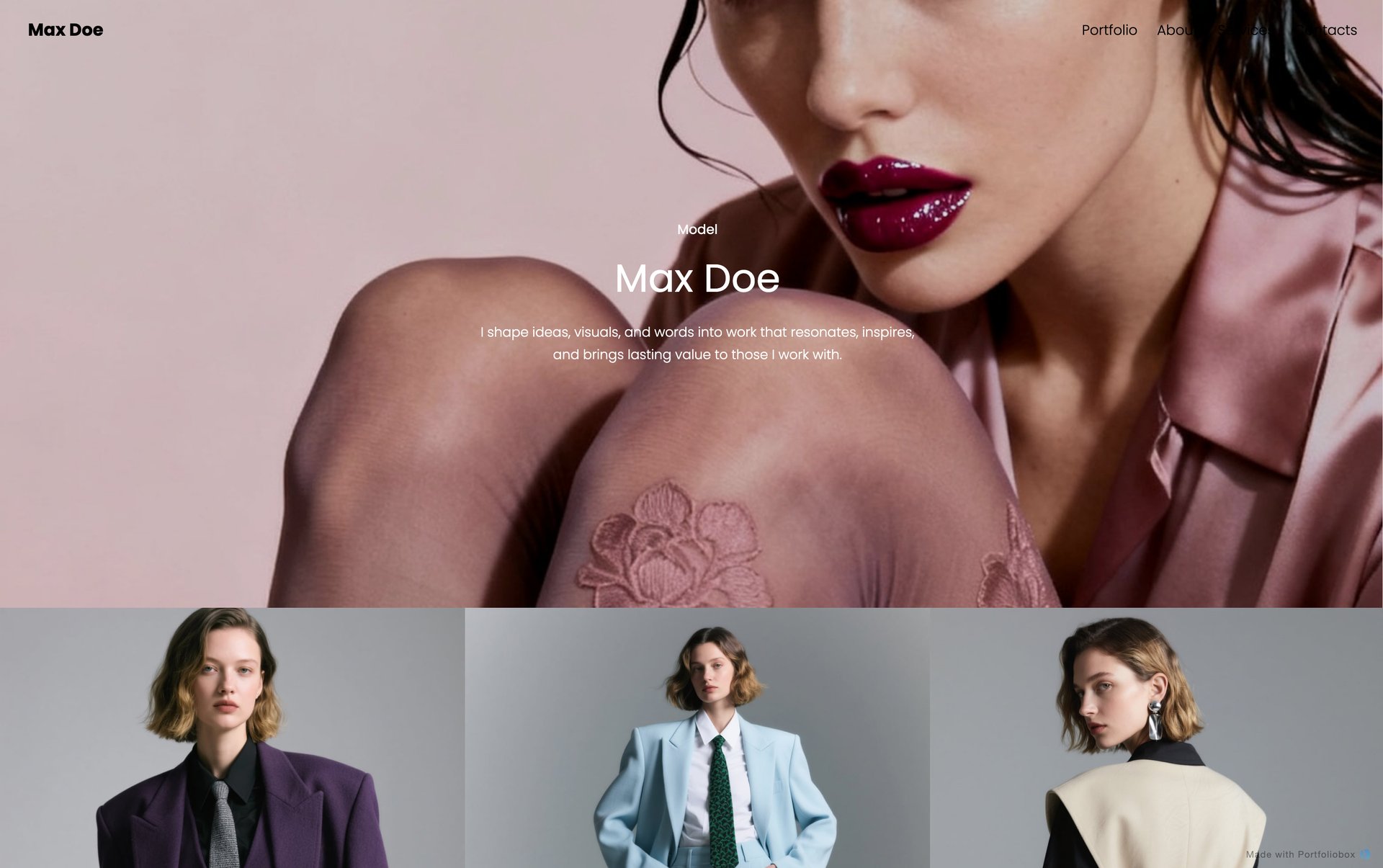 Model portfolio template