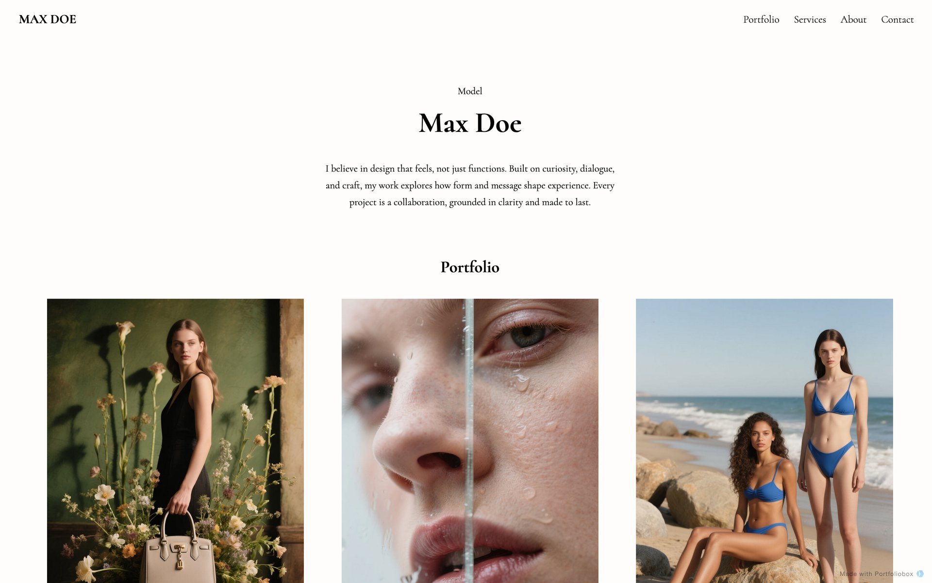 Шаблон портфоліо моделі