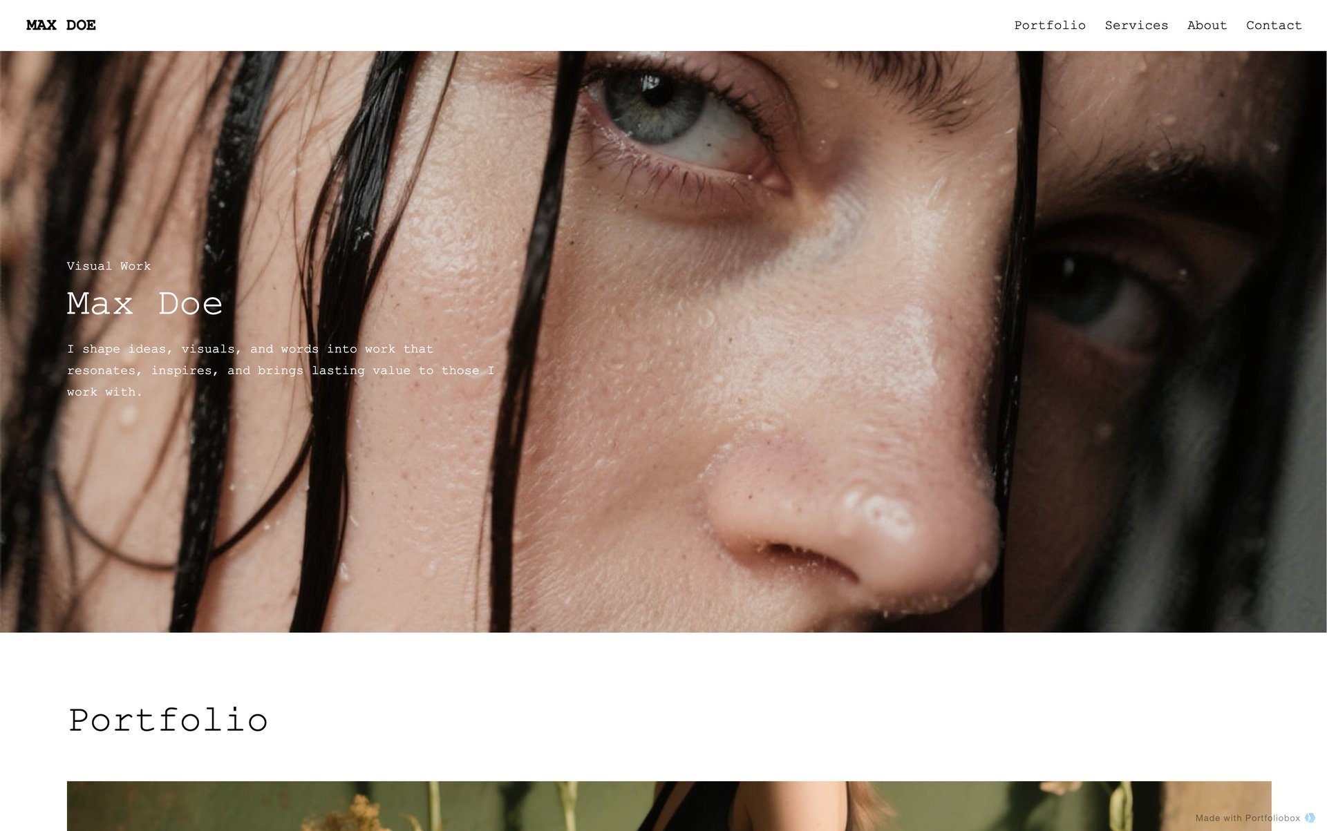 Шаблон портфоліо моделі