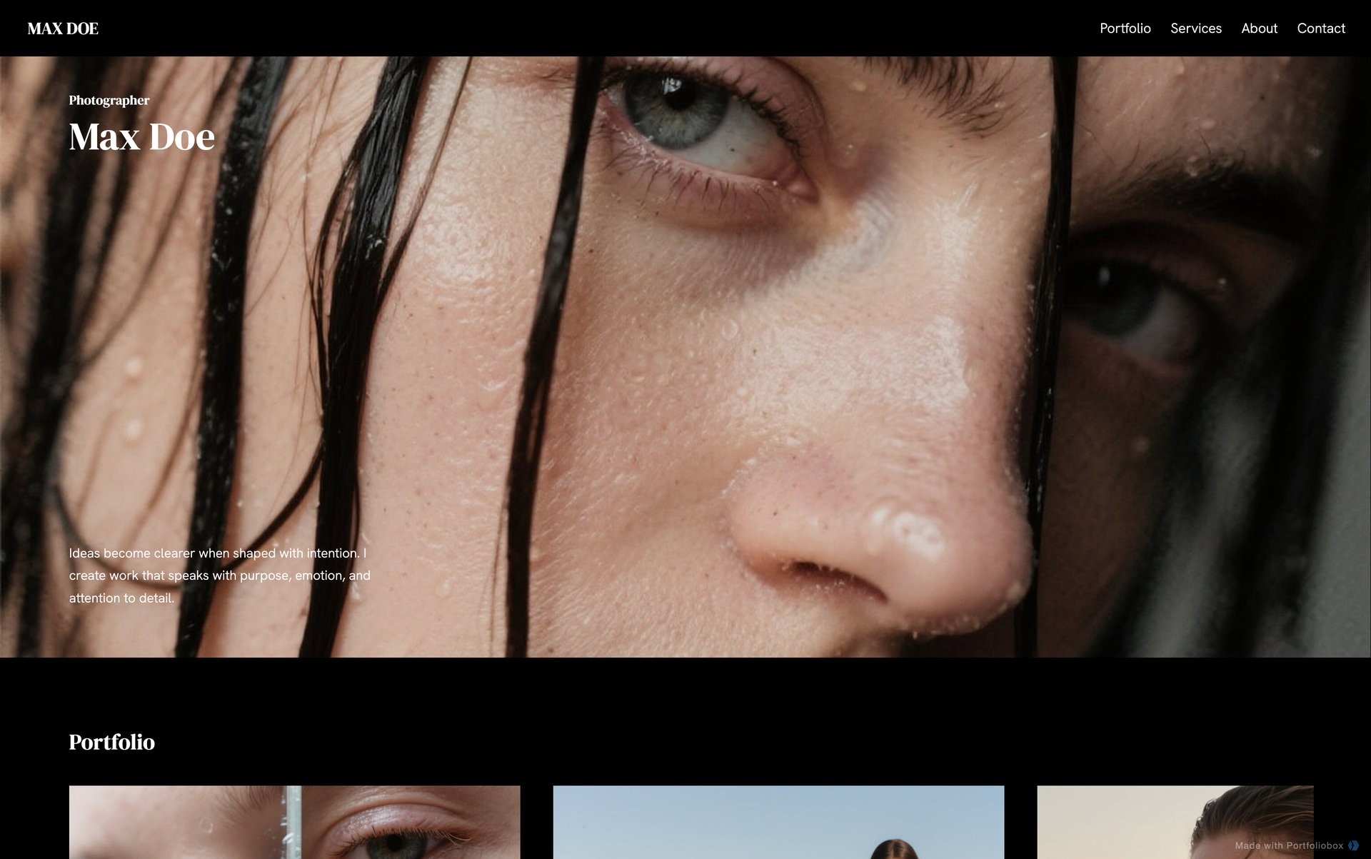 Шаблон портфоліо моделі