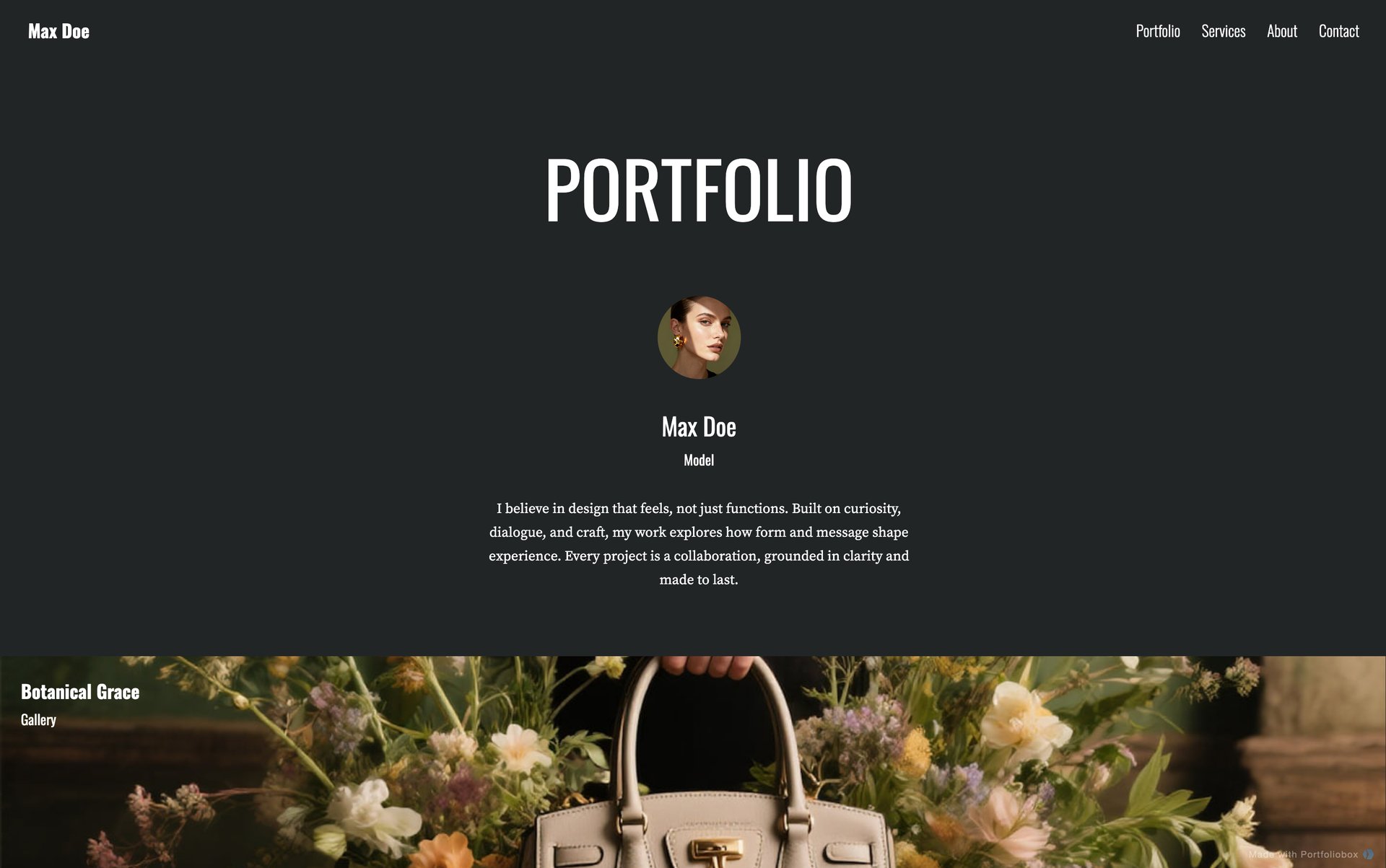 Шаблон портфоліо моделі