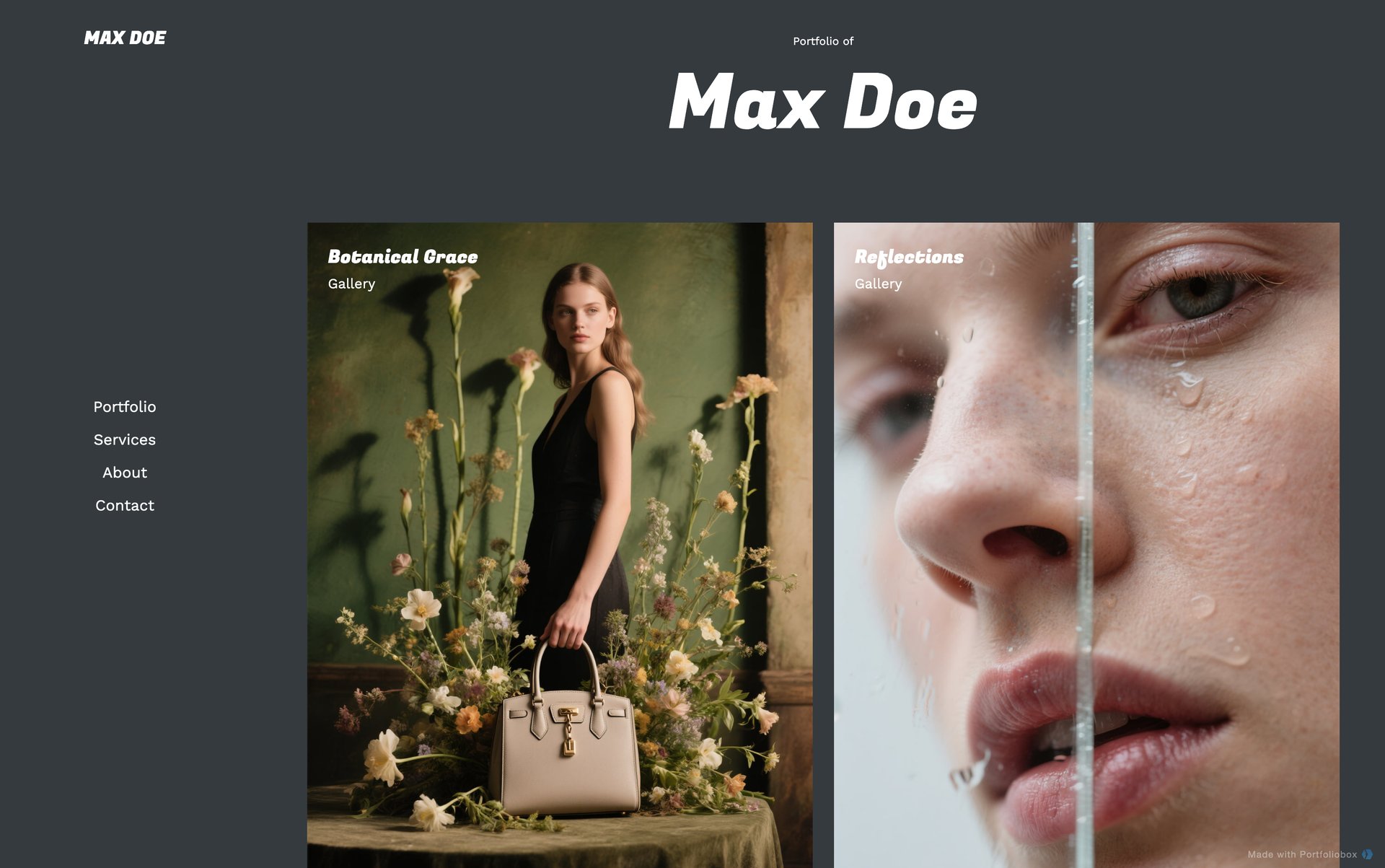 Шаблон портфоліо моделі