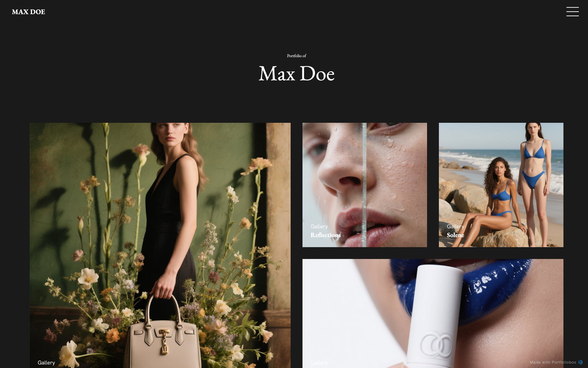 Шаблон портфоліо моделі