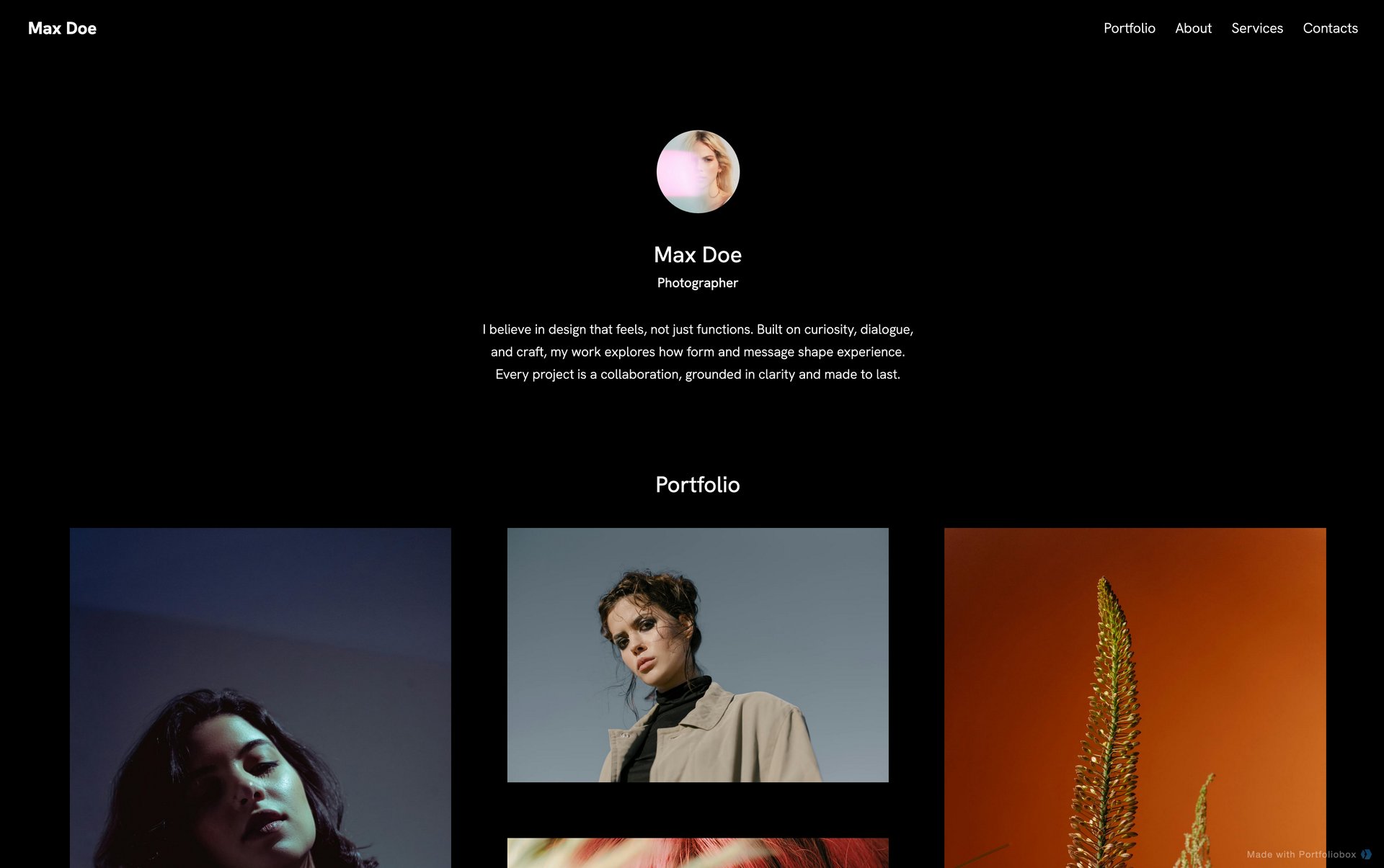 Photographer portfolio template