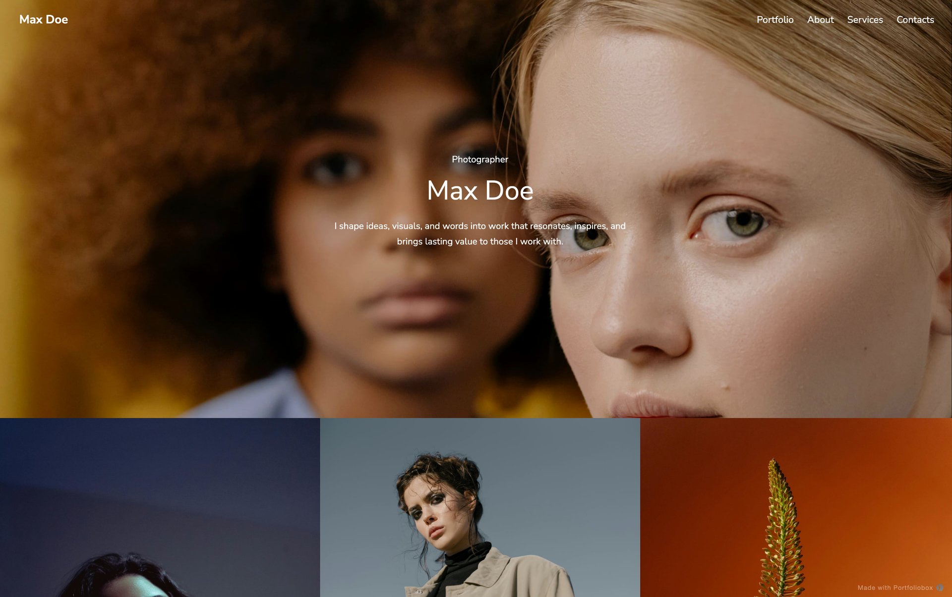 Photographer portfolio template