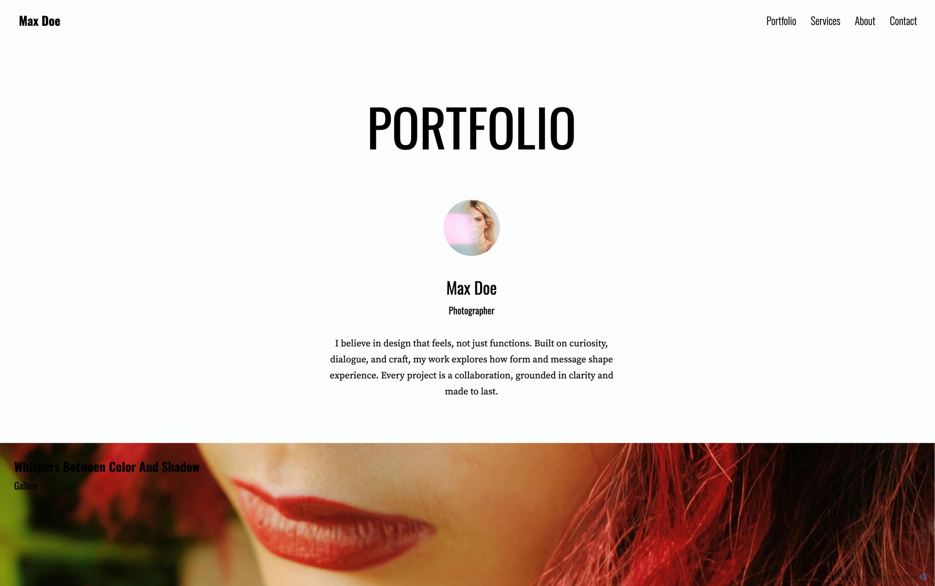 Шаблон портфоліо фотографа